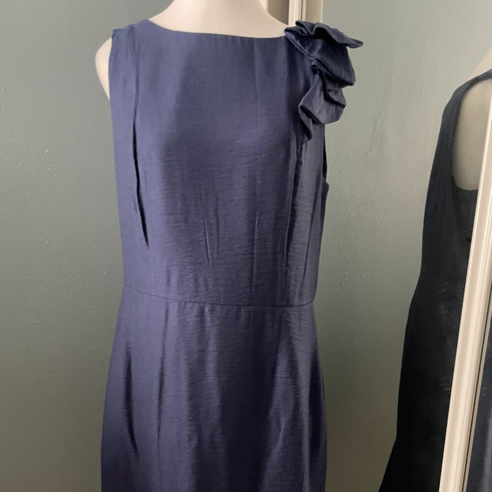 Blue Bow Sheath Sleeveless Dress